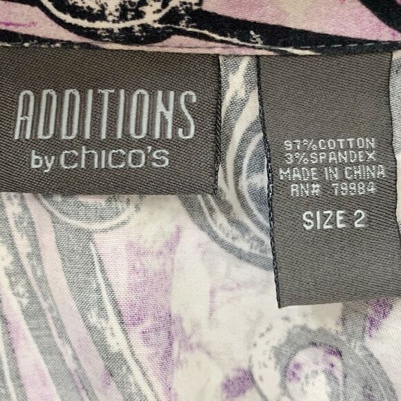 Chico’s Size Large Purple Paisley Button Down Women’s Shirt - Picture 8 of 10